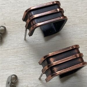 New vintage copper square wide hoop earrings